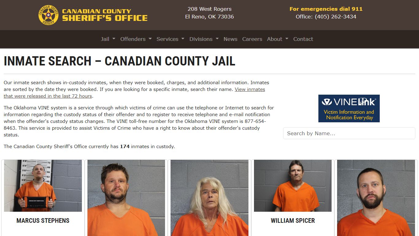 Inmate Search - Canadian County Sheriff's Office